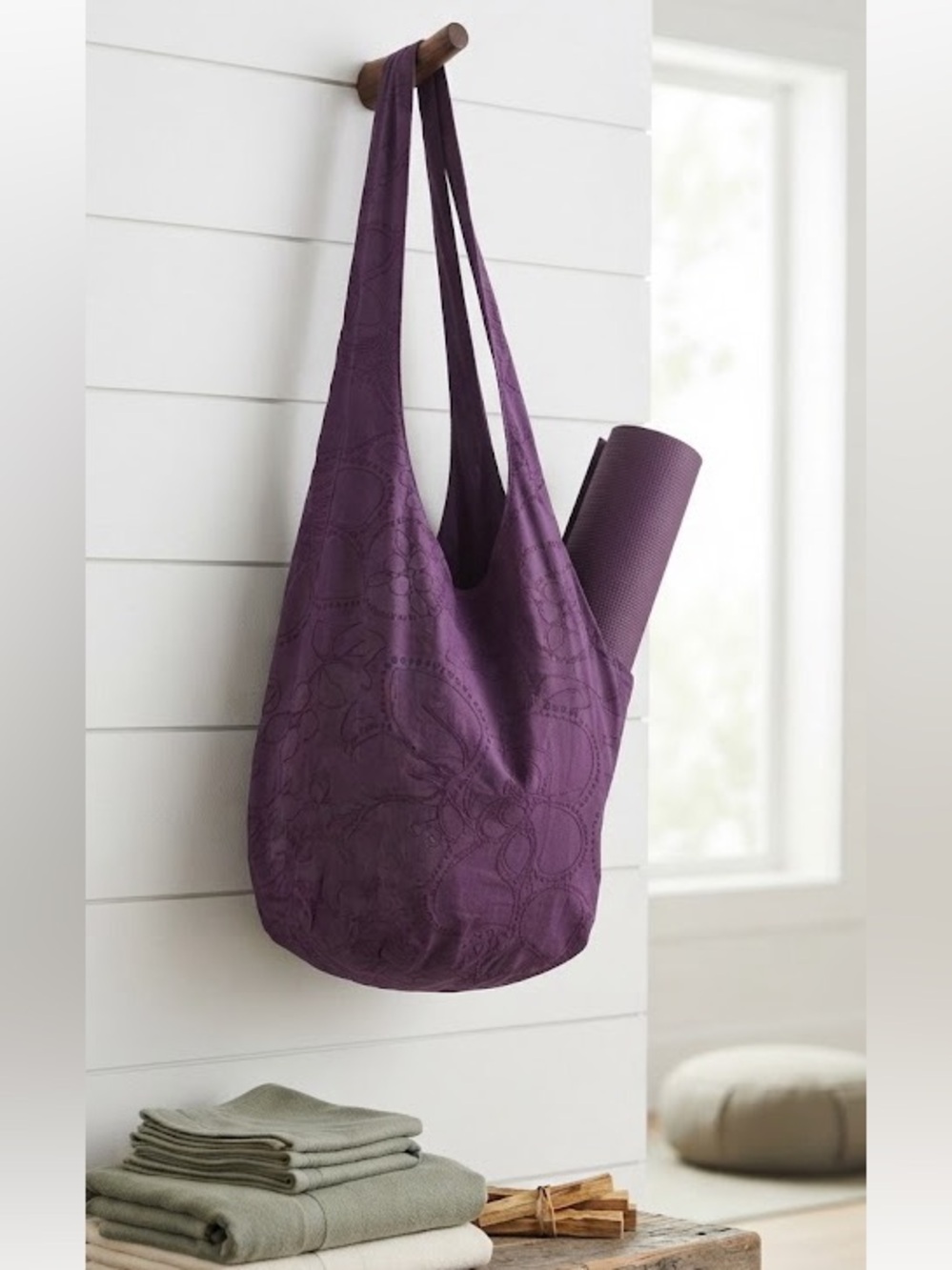 Giam - Floral 100% Cotton Yogamat Bag with Ties